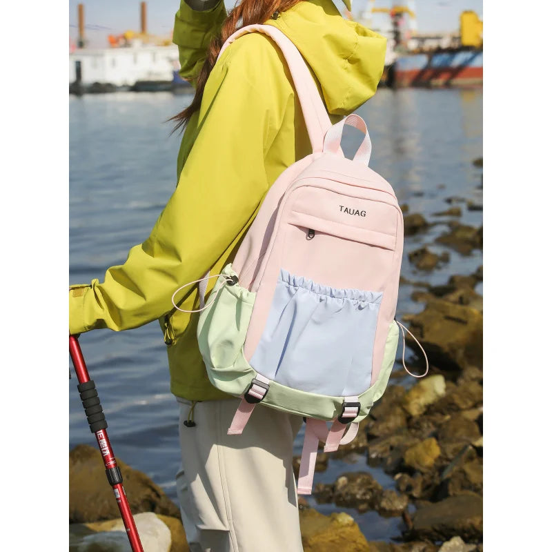 Nixie Color-Block Nylon Backpack | Travel & College Bag