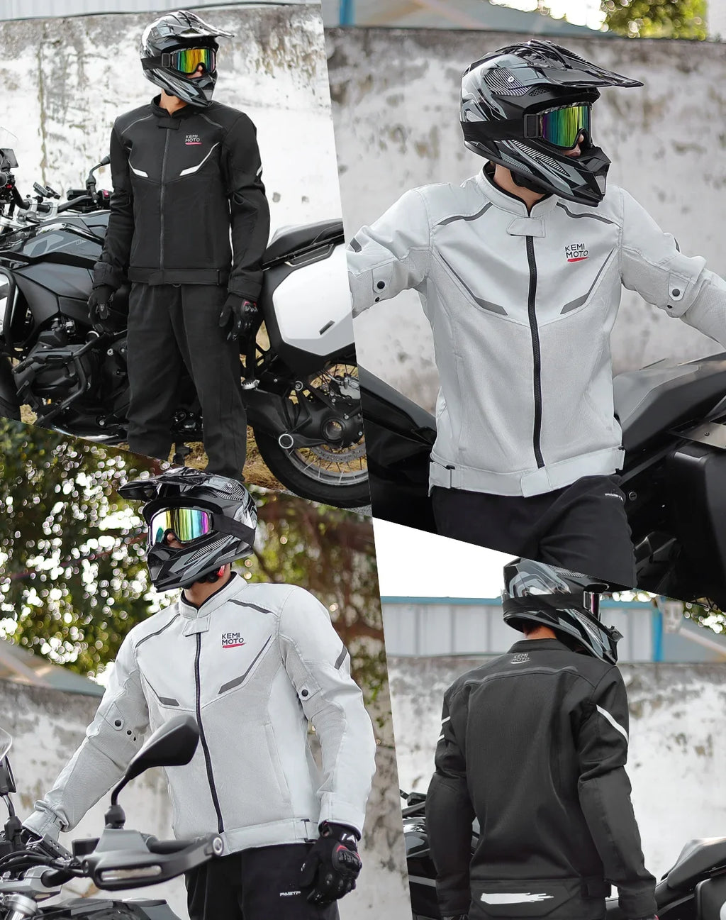 KEMIMOTO Men's Mesh Motorcycle Jacket CE Armor Breathable