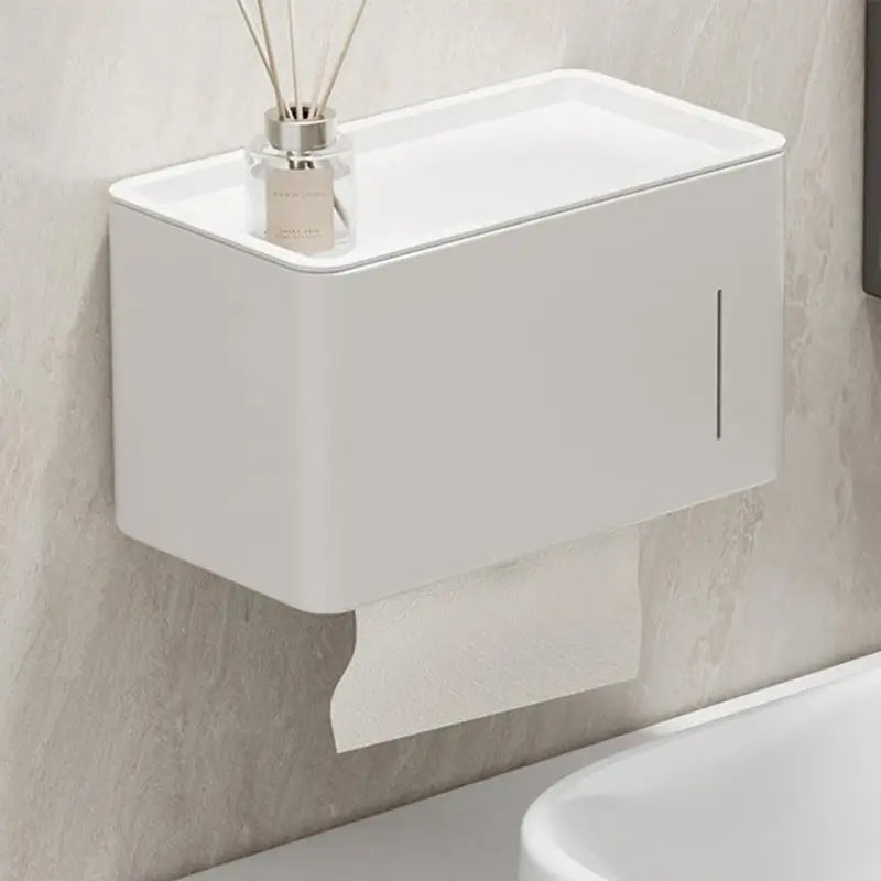 Wall-Mounted Toilet Paper Holder No-Drill Bathroom Dispenser