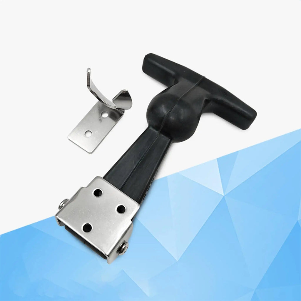 Rubber Hood Catch with Bracket 2pcs – Stainless Steel T-Handle