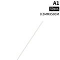 50Pcs ABS Solid Round Plastic Rods 500mm – 0.5–2.5mm Dia.