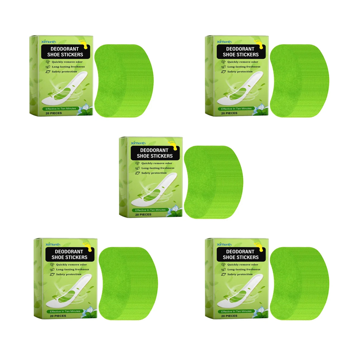 Ximonth Deodorizing Shoe Patches – Anti-Odor Inserts 20 Pack
