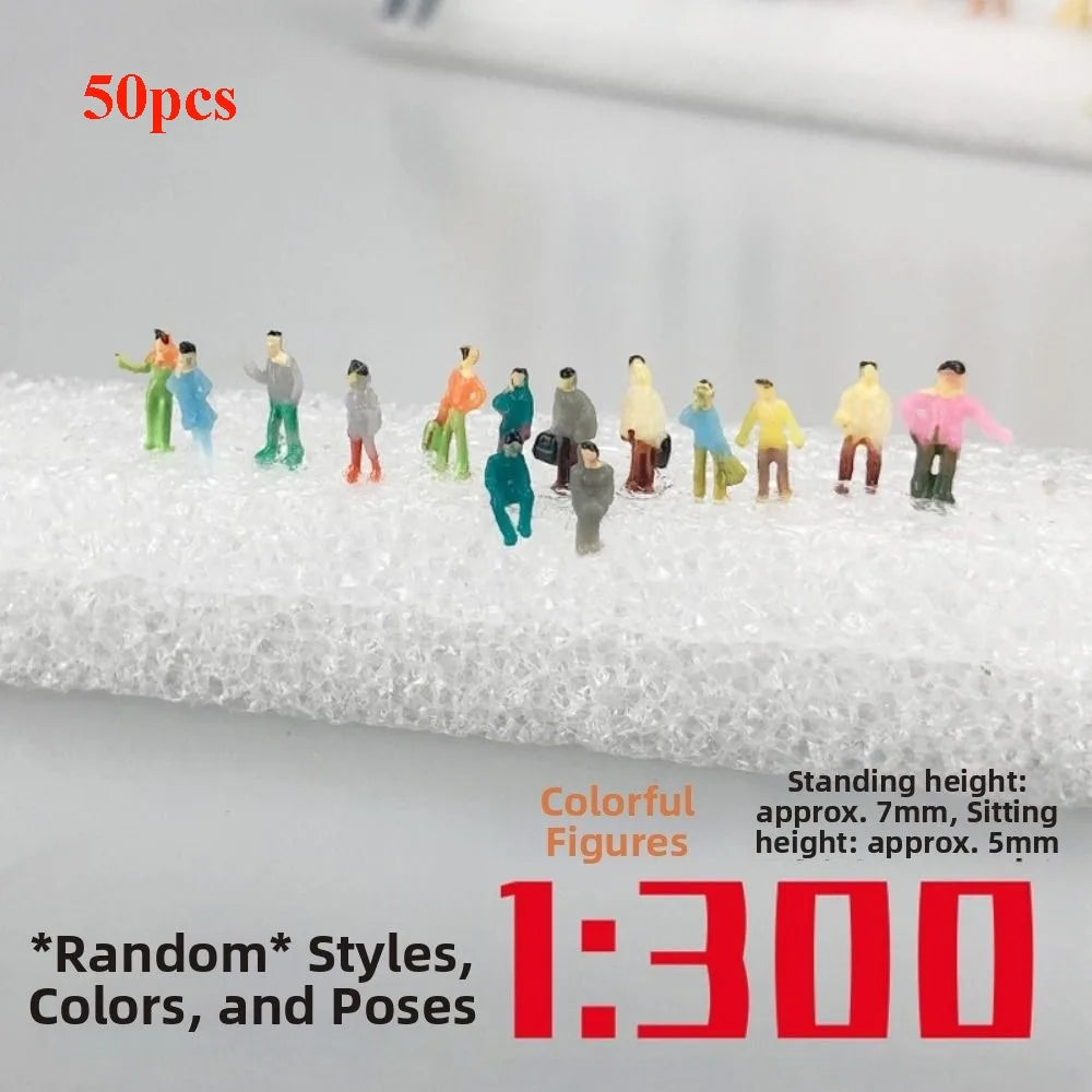 Scale Model People Figures 10/50pcs | 1:25 to 1:300 Multicolor