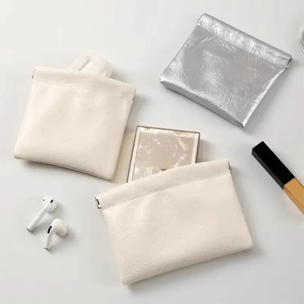 Waterproof PU Leather Coin Purse – Auto-Closure Mini Bag