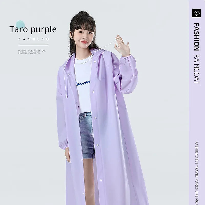 Reusable EVA Waterproof Rain Poncho – Transparent Adult Raincoat
