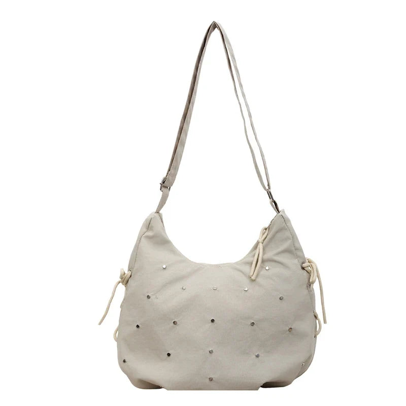 Women's Rivet Dumpling Crossbody Bag – Large Capacity Shoulder Bag