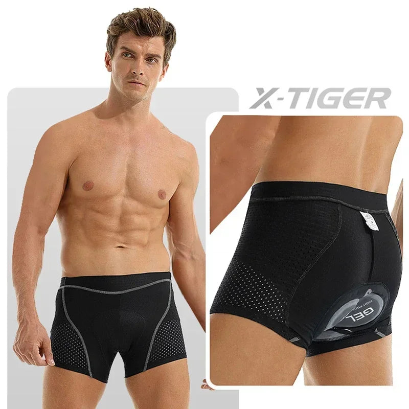 X-TIGER Men's 5D Gel Pad Cycling Underwear Shorts | MTB & Road