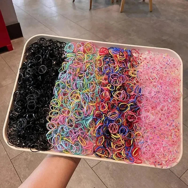 1500 Pcs Colorful Rubber Hair Ties for Girls & Kids Ponytail