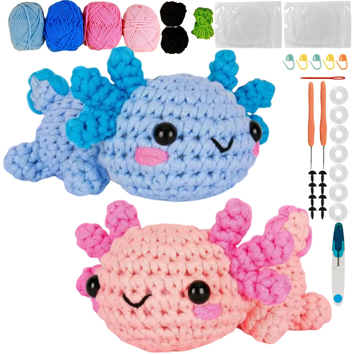 Cute Animal Crochet Kit for Beginners – DIY Wool Yarn Craft Set