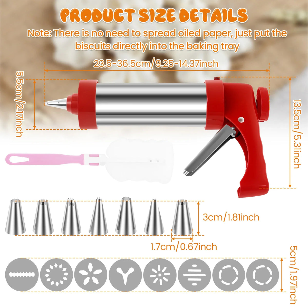 Stainless Steel Churro Maker Machine Kit with 3 Nozzle Tips