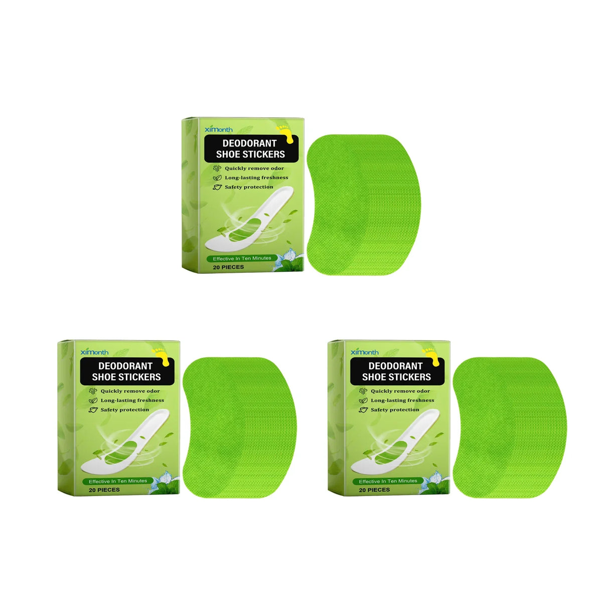 Ximonth Deodorizing Shoe Patches – Anti-Odor Inserts 20 Pack