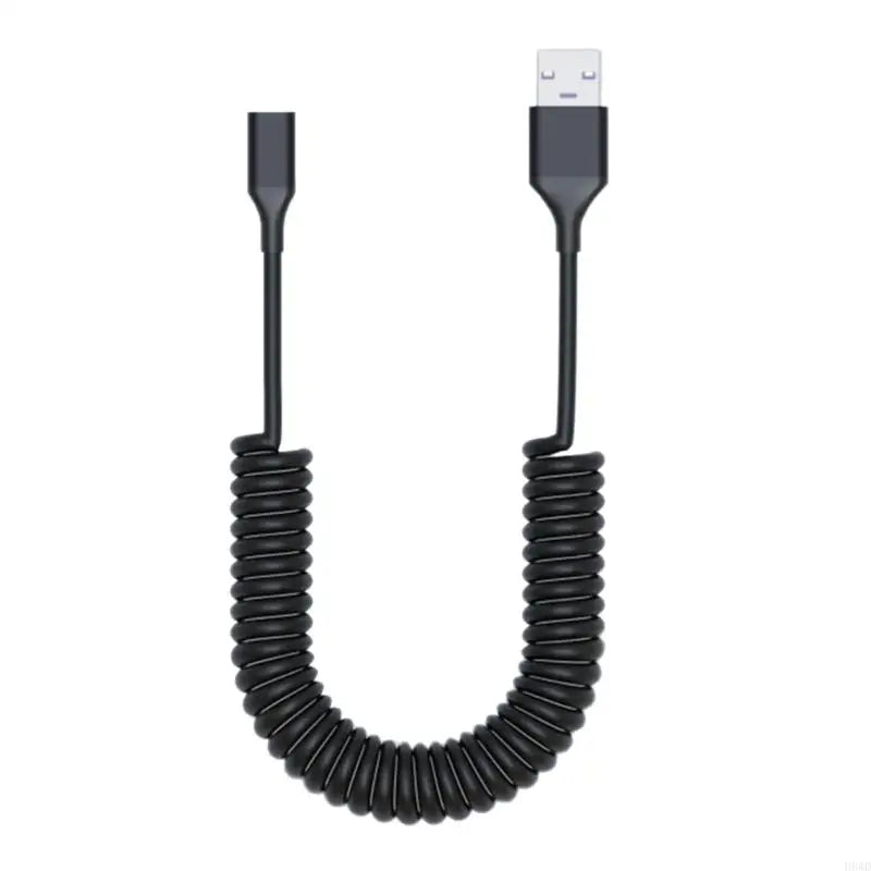 Coiled USB-A to USB-C Adapter Cable | Retractable 44–150cm