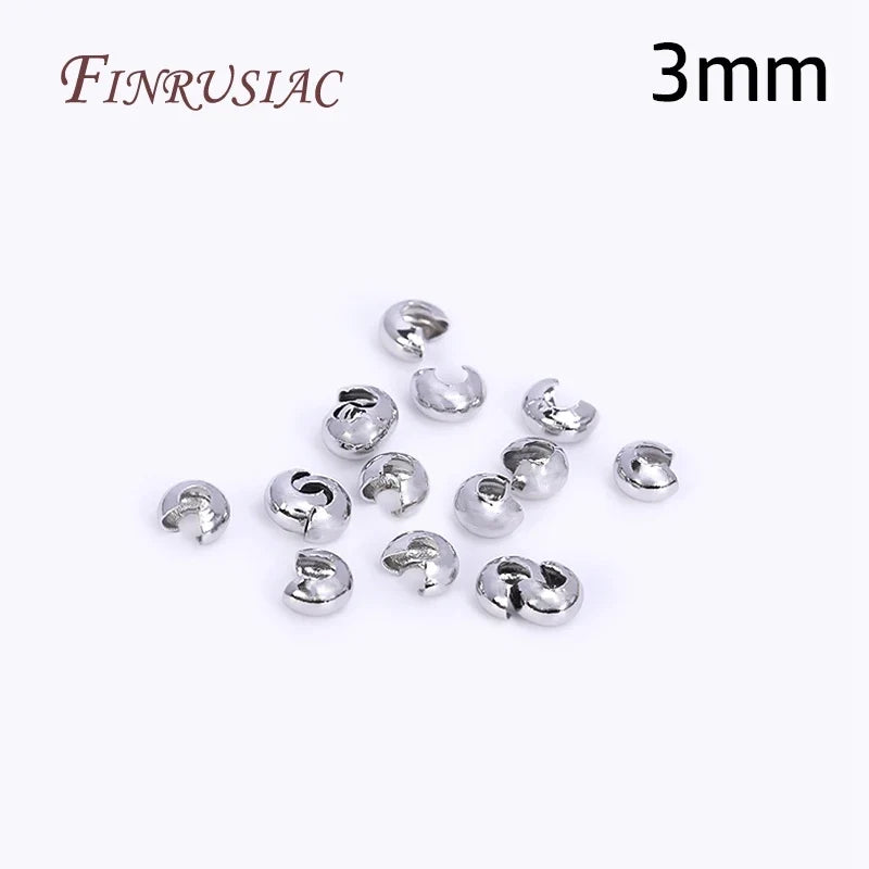 50Pcs 18K Gold Plated Crimp Beads & Covers | DIY Jewelry Findings