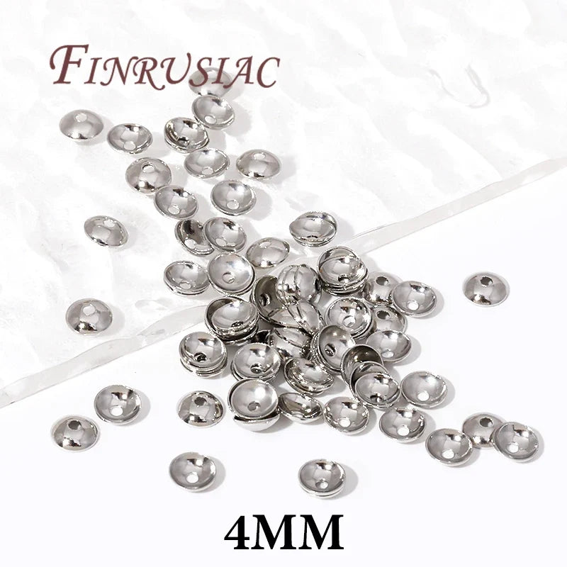 14K Gold Plated Brass Round Bead Caps 3mm 4mm – DIY Jewelry