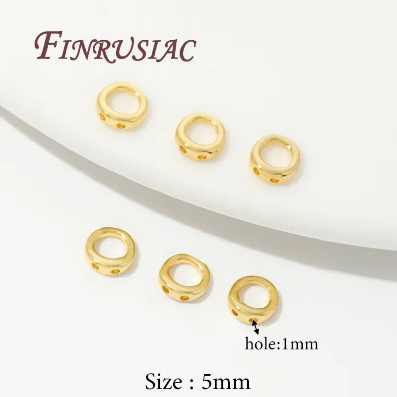 18K Gold Plated Brass Cord End Beads – 4mm DIY Jewelry Findings