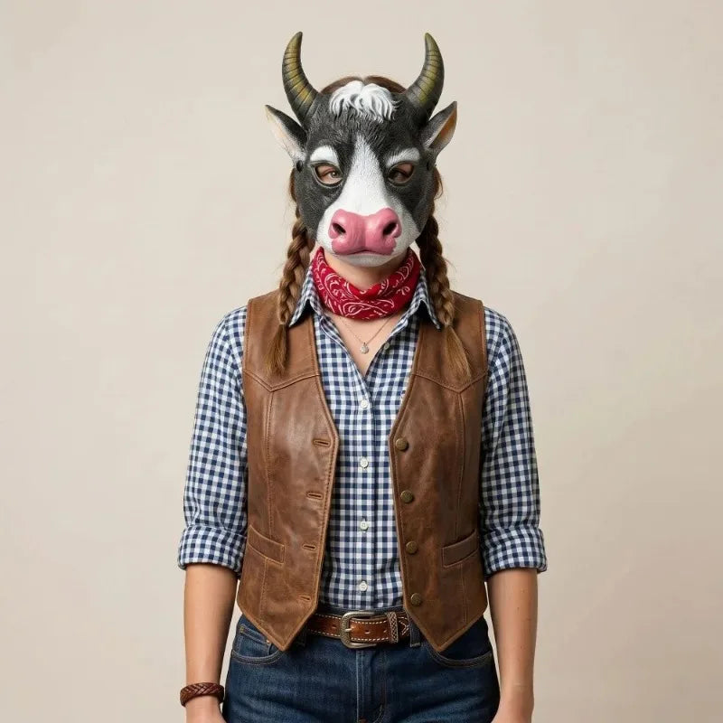 3D Cow Half Face Mask – Cosplay Carnival Halloween Costume