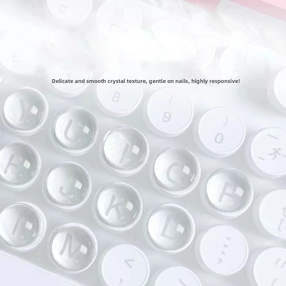 Clear Raised Silicone Keyboard Stickers for Long Nails 36–108 Pcs