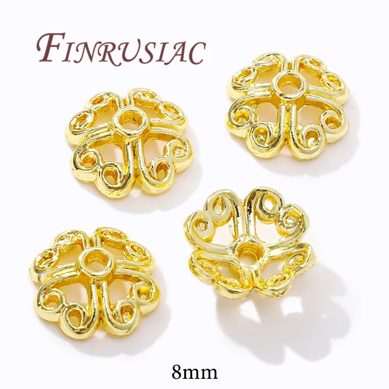 18K/14K Gold Plated Filigree Flower Bead Caps – Jewelry Making