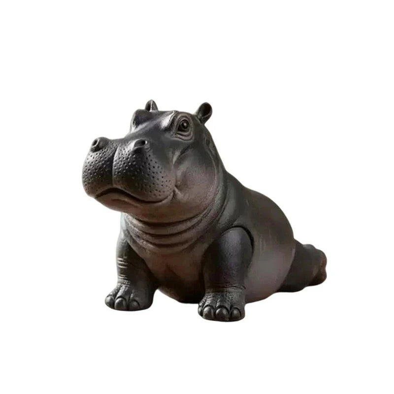 Yoga Hippo Statue – Handcrafted Resin Hippopotamus Figurine