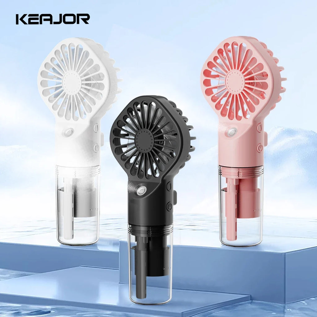 Raugee Mini Handheld Mist Fan – USB Rechargeable 4-Speed