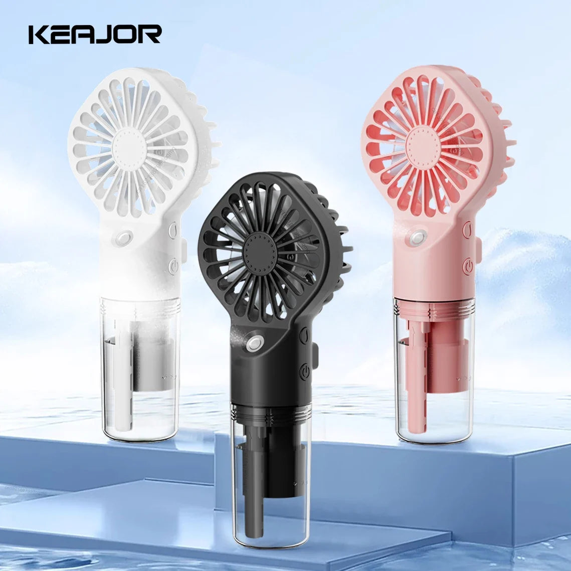 Raugee Mini Handheld Mist Fan – USB Rechargeable 4-Speed