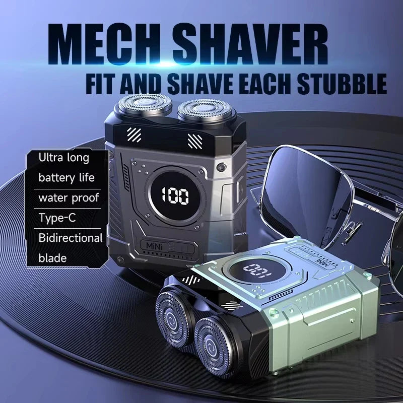 S11 Mini Electric Shaver for Men – IPX7, Dual Blades, Type-C