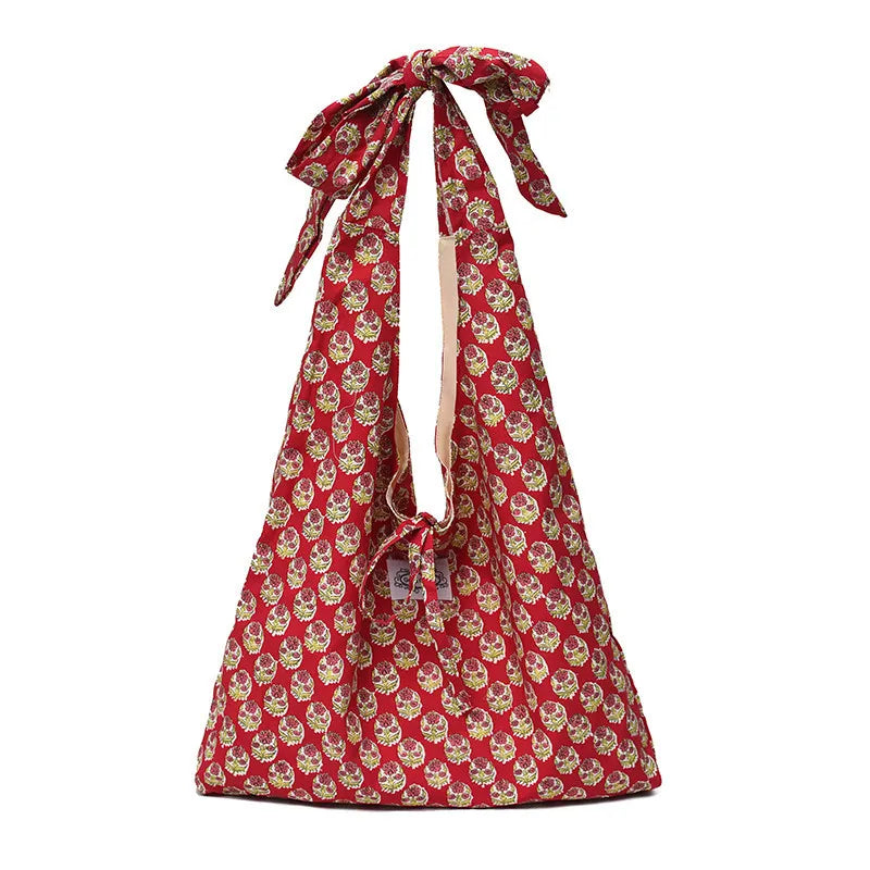 Women's Vintage Print Large Capacity Shoulder Tote Bag