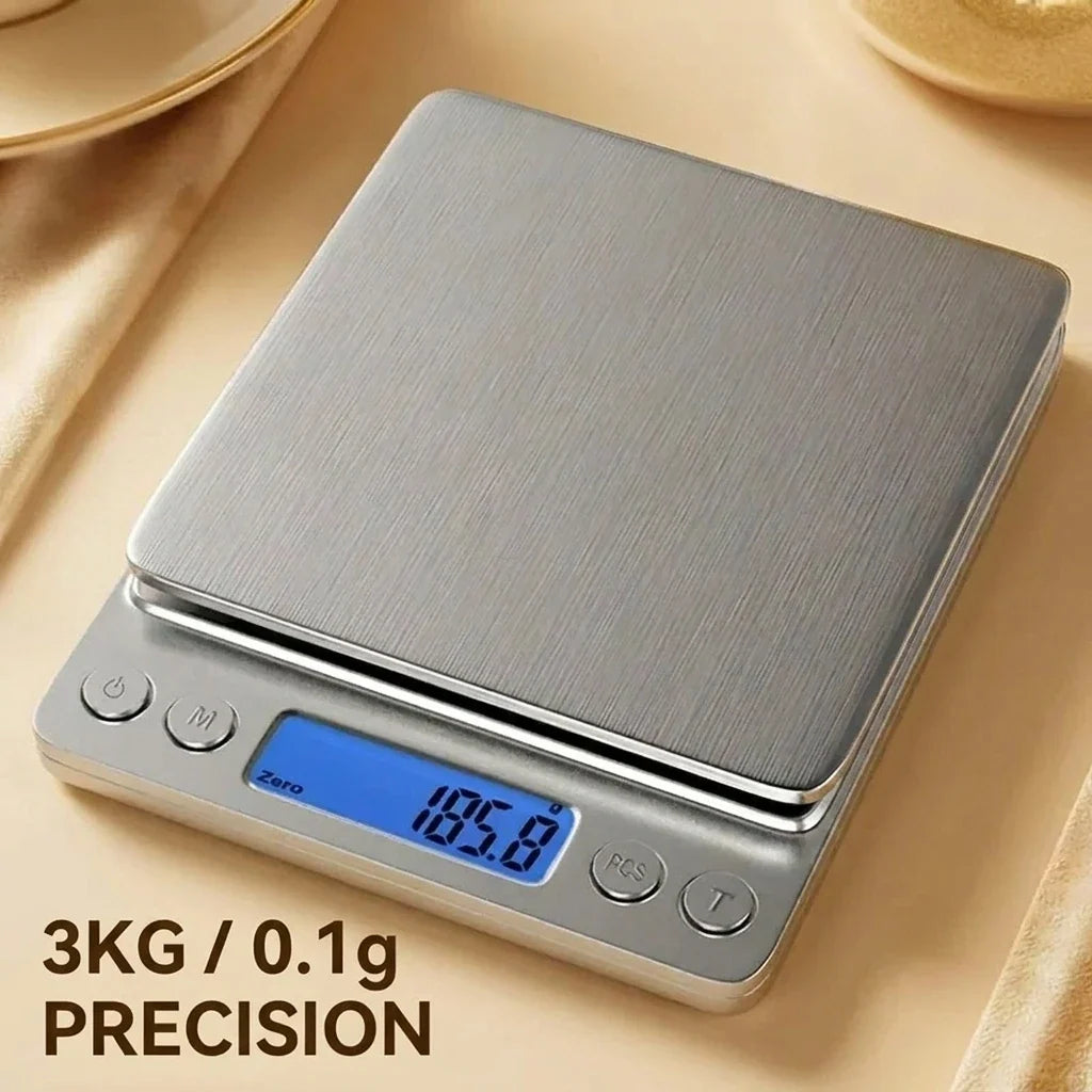 Digital Kitchen Scale – Stainless Steel LCD, 0.1g Precision
