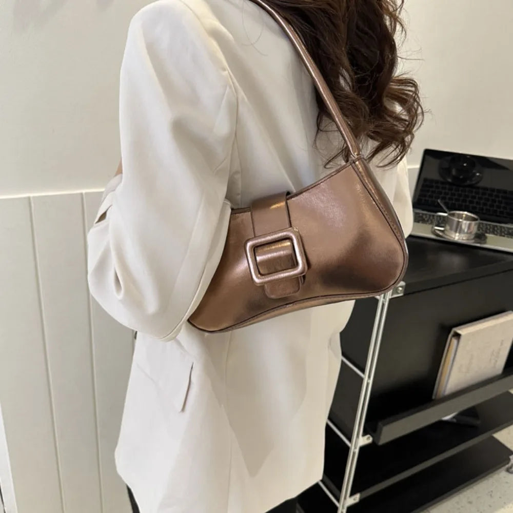 Women's PU Leather Underarm Shoulder Bag | Casual Sling Tote