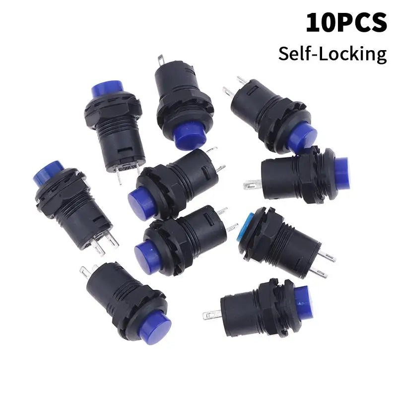 12mm Pushbutton Switches Self-Lock & Momentary OFF-ON – 10 Pack