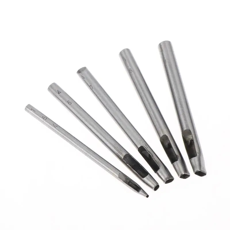 Oval Leather Hole Punch Set – 3 or 5 Pcs Steel DIY Craft Tool