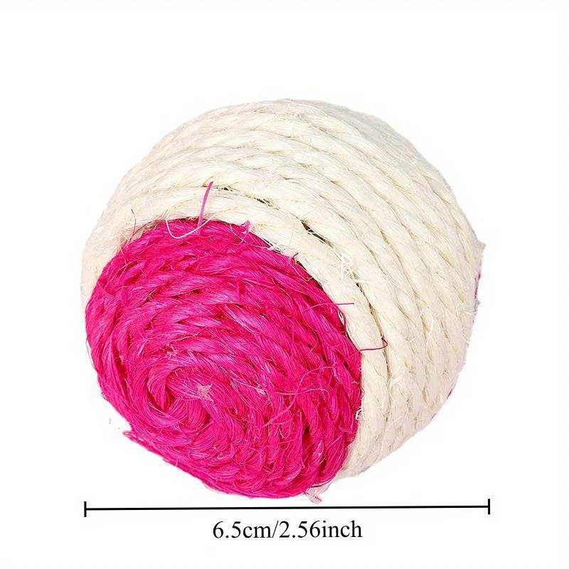 2PC Cat Sisal Feather Ball Toys – Interactive Claw Grinding Play