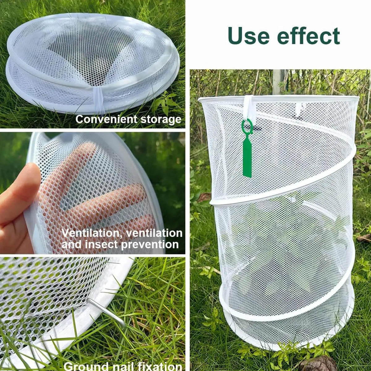 Pop-Up Garden Plant Cloche Cover | Mesh Protector & Stakes