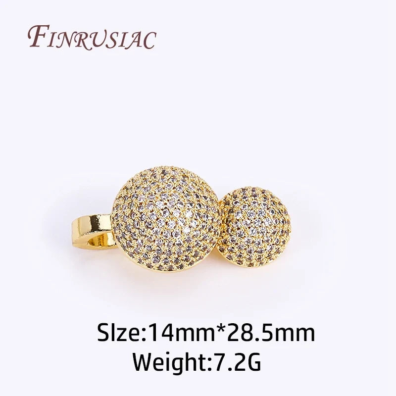 18K Gold Plated Zircon Magnetic Pearl Clasp | DIY Jewelry Findings