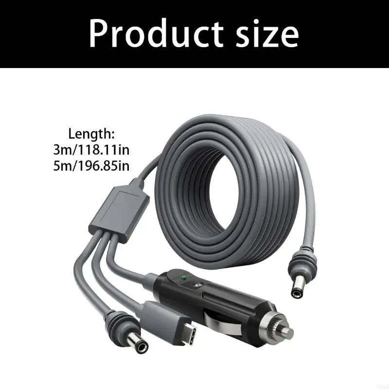 USB-C Vehicle Outlet 3-in-1 Power Splitter Cable | Travel Setup