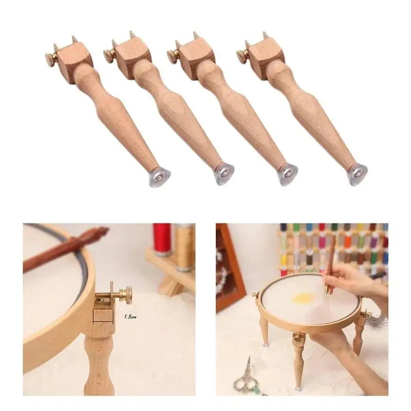 Adjustable Wooden Embroidery Hoop Stand for Cross Stitch