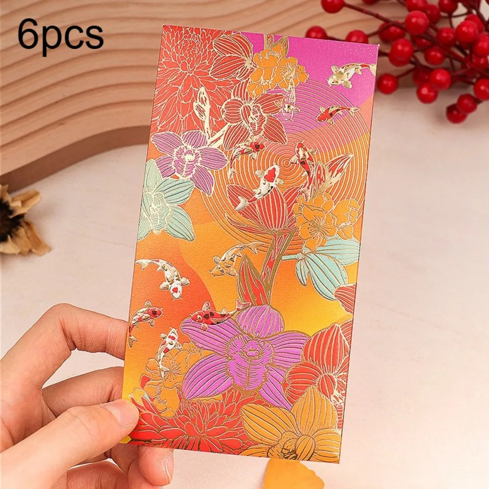 6pcs Floral Thank You Cards Golden Accents – Wedding & Birthday