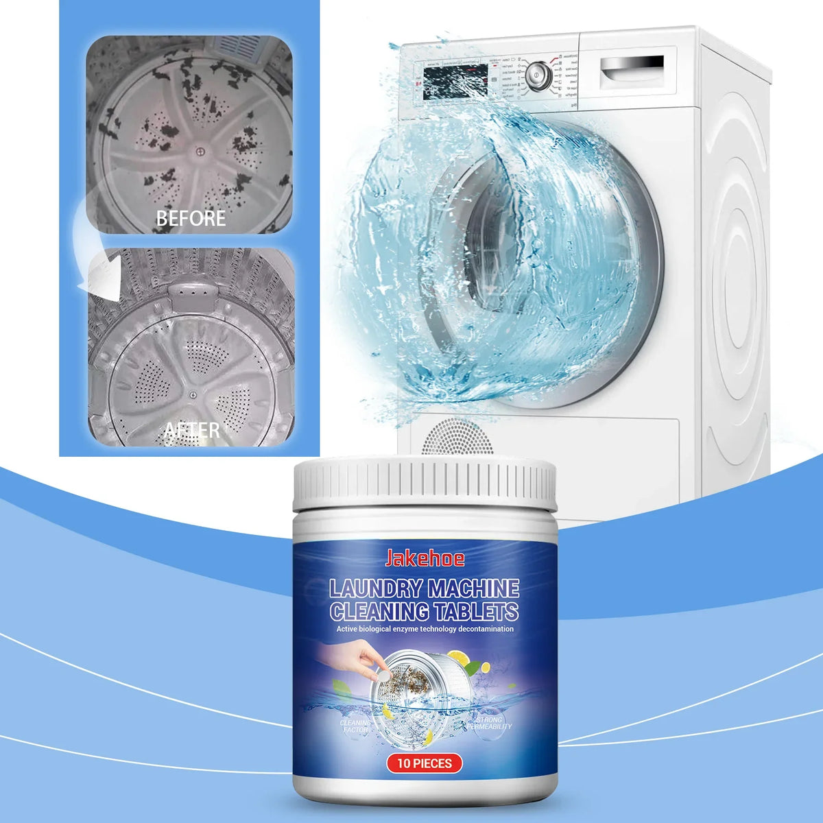 Washing Machine Cleaning Tablets – Deep Clean & Odor Remover 10pk
