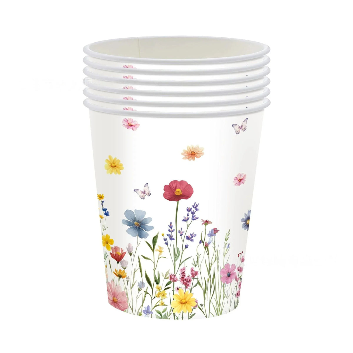 Wildflower Disposable Party Tableware – Plates, Cups & Napkins Set