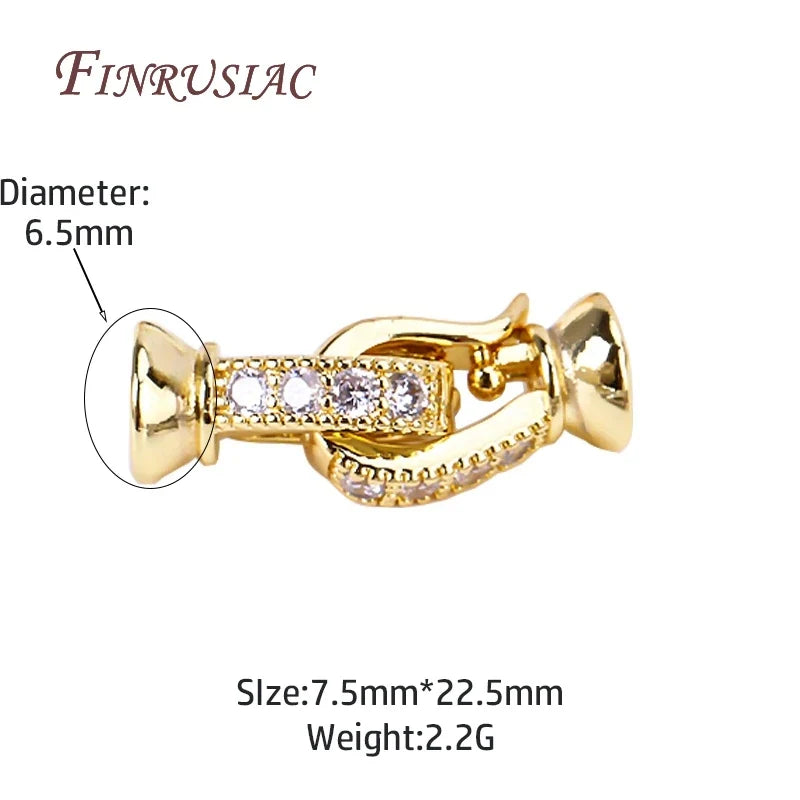 18K Gold Plated Zircon End Cap Clasp – DIY Necklace Making