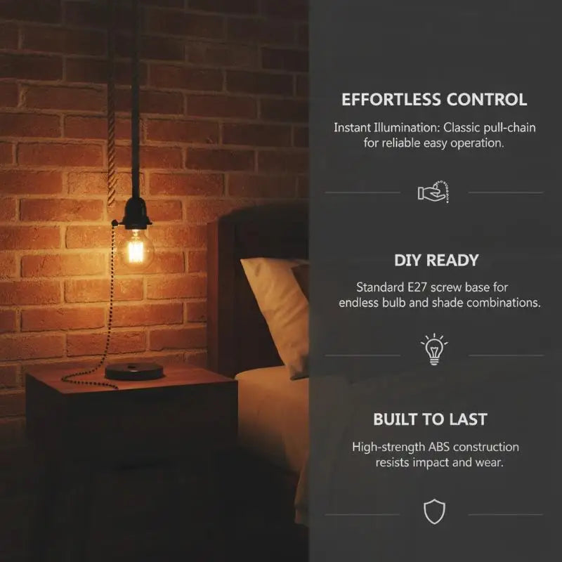 Pull Chain Switch E26 E27 Lamp Socket Adapter | DIY Lighting