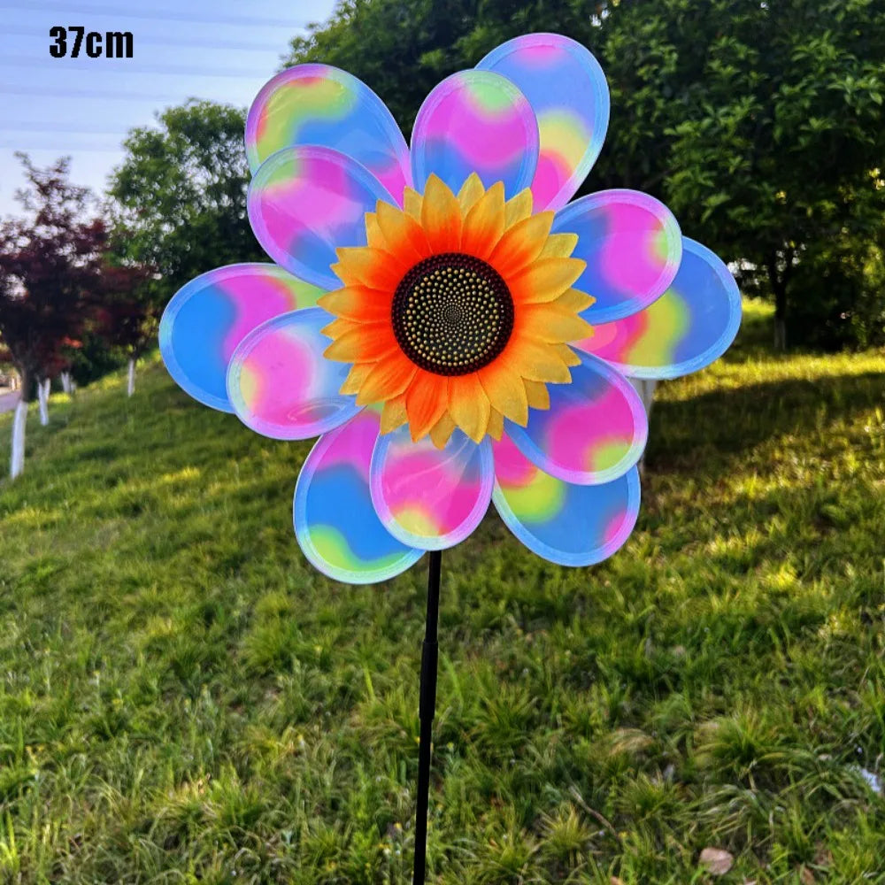 Sunflower Wind Spinner – Double-Layer Garden Windmill 28/37cm