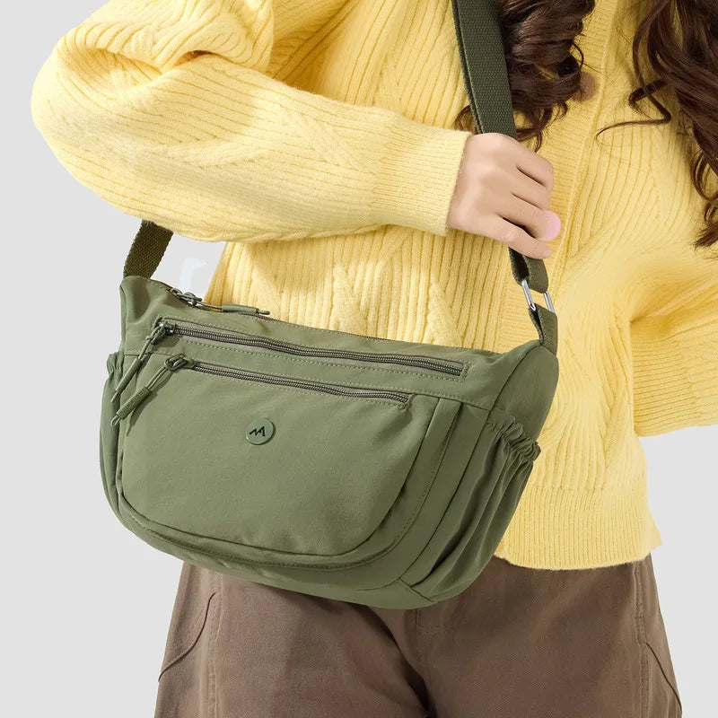 Nixie Nylon Crossbody Bag – Multi-Pocket, Water-Resistant