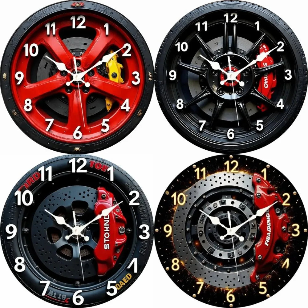 Silent Motorcycle Wheel Hub Wall Clock | 20/25/30cm Quartz