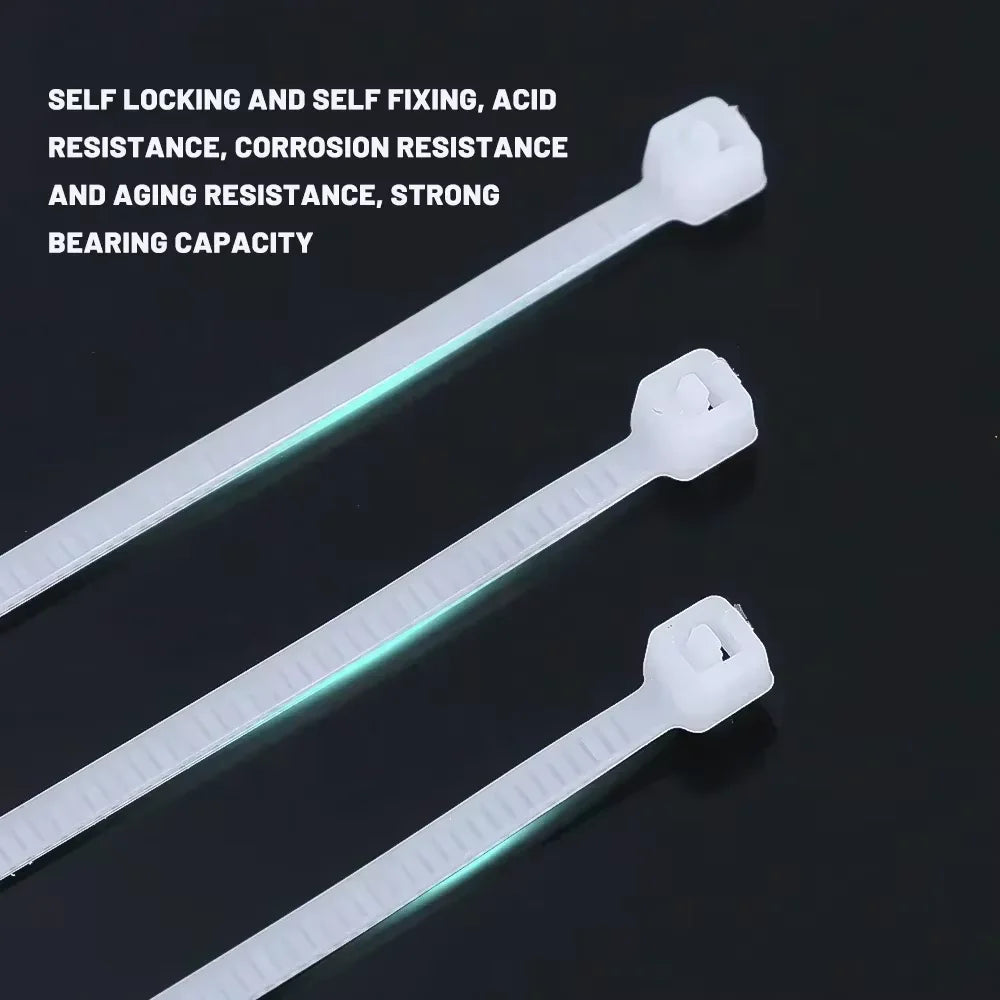 Reusable Nylon Cable Ties – Self-Locking Wire Straps 100/1000Pcs