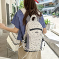 Nixie Polka Dot Backpack – Trendy Women's Canvas School Bag