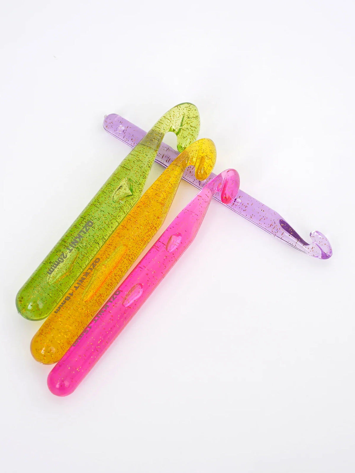 Gold Glitter Chunky Crochet Hook Set – 12–20mm Extra Large 4 Pcs