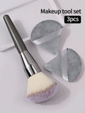 Extra-Large Powder Blush Brush + 2 Triangular Puffs – Nixie