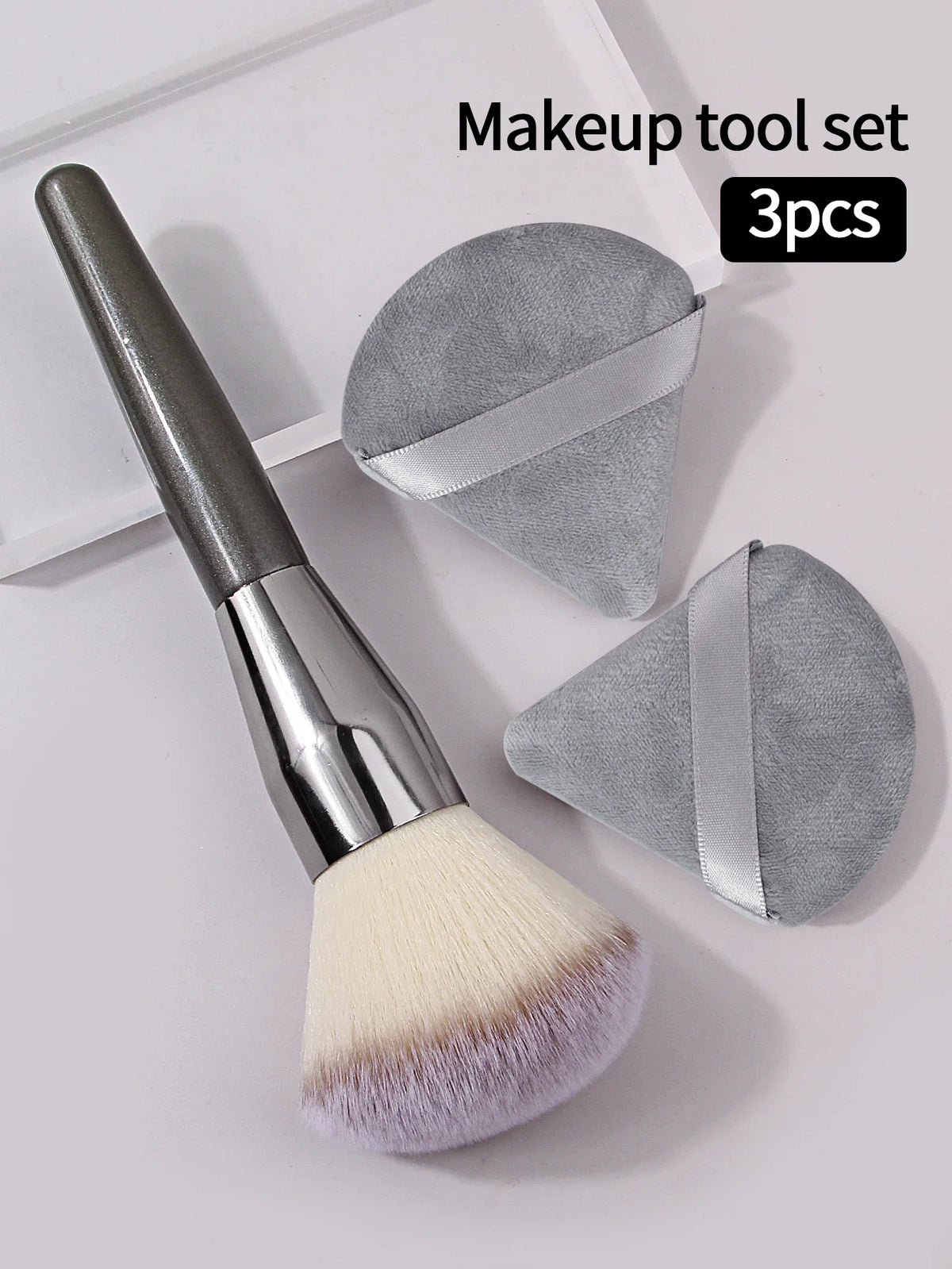 Extra-Large Powder Blush Brush + 2 Triangular Puffs – Nixie