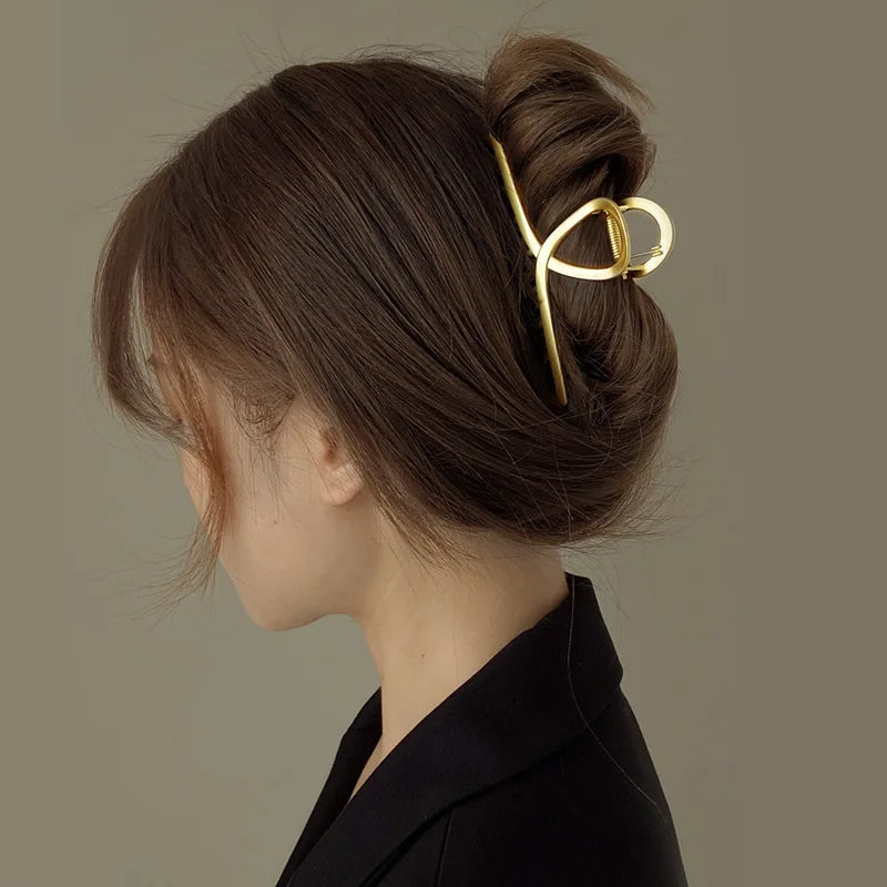 Metal Geometric Hair Claw Clips – Korean Style Barrettes Women